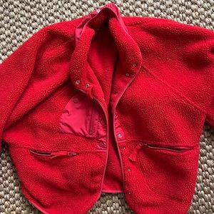 FREE PEOPLE HIT THE SLOPES FLEECE JACKET SIZE LARGE